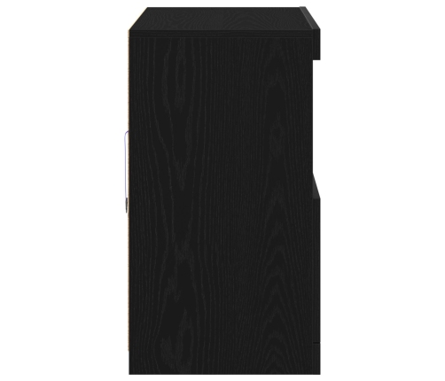 Aparador  con Luces LED Roble Negro 81x37x67 cm