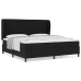 Cama Box Spring con Colchón  Negro 200x200 cm Tela