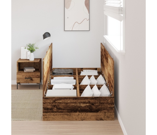 Estructura de cama de almacenamiento  madera vieja 80x200 cm