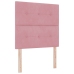 Cama con Base de Resortes con Colchón Rosa 90x200 cm Terciopelo