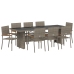 Conjunto de Comedor de Jardín de 9 Piezas  en Polirratán Gris