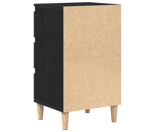 Mesa de Noche  Negro Roble 40x35x70 cm Madera Elaborada