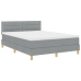 Cama Box Spring  con Colchón y Luz LED Gris Claro 160x200 cm Tela