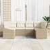 Conjunto de Sofás de Jardín  de 6 Piezas con Cojines Beige de Ratán Polivalente