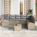Juego de sofá de jardín  Set de 9 Beige Rattan