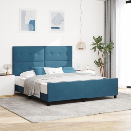Cama  Azul Oscuro 180x200 cm Terciopelo
