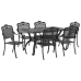 Set de 4 Negro Aluminio Fundido 150x90x72 cm