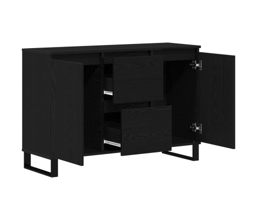 Mueble de almacenamiento Negro Roble 104x35x70 cm Madera Ingeniería