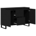 Mueble de almacenamiento Negro Roble 104x35x70 cm Madera Ingeniería