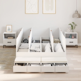 Estructura de Cama de Almacenamiento  Blanca 120x200 cm