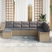 Conjunto de Sofá de Jardín de 8 Piezas con Cojines Beige de Polirratán
