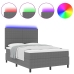 Cama con Somier  con Colchón y Luz LED Gris 140x200 cm Tejido de Corduroy