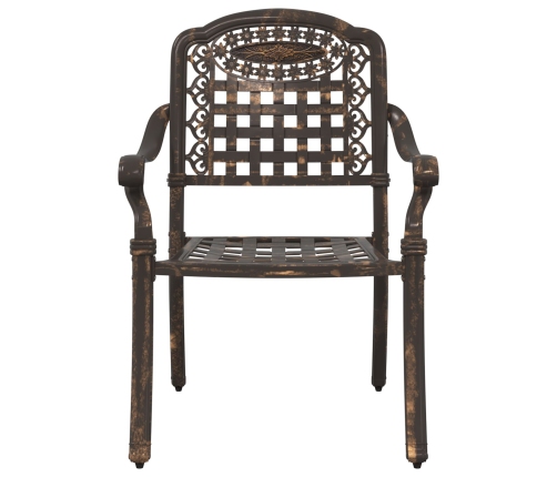 Conjunto de Bistro de Jardín de 3 Piezas  de Aluminio Fundido Bronce