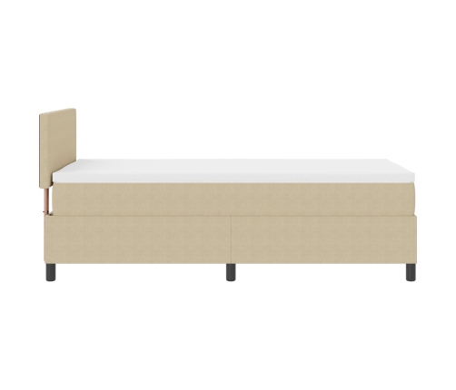 Cama con Box Spring  con Colchón Beige 90x200 cm Tela de Corduroy