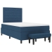 Cama Box Spring  con Colchón y Banco Azul 120x200 cm Tela