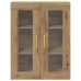 Armario de pared con puertas de vidrio en roble artesano 69,5x34x90 cm