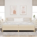 Cama con Resortes con Colchón Crema 200x200 cm Tela