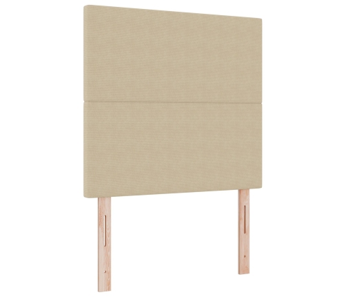 Cama con Base Tapizada con Colchón Verde Claro Gris 120x200 cm Tela de Terciopelo