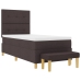 Cama Box Spring  con colchón y banco Marrón Oscuro 100x200 cm Tela