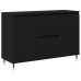 Sideboard  con Puertas y Cajones Negro Roble 101,5x35x70 cm