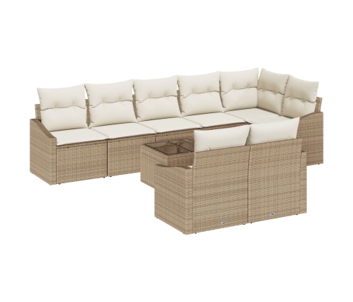Conjunto de Sofá de Jardín  Conjunto de 9 Beige Polirratán Moderno