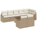 Conjunto de Sofá de Jardín  Conjunto de 9 Beige Polirratán Moderno