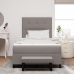 Cama Box Spring  con Colchón y Banco Taupe 120x200 cm Tela