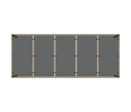 Juego de Comedor de Jardín de 11 Piezas con Cojines Beige Poliratán