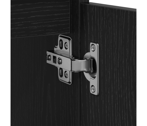Gabinete de fregadero Madera de roble negra 65x33x60 cm Madera elaborada