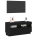 Mueble de TV  con luces LED en roble negro, 80x35x40 cm, de madera