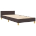 Estructura de cama  marrón oscuro 90x190 cm Tela