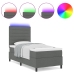 Cama con Somier  con Colchón y LED Gris Oscuro 90x200 cm Tela