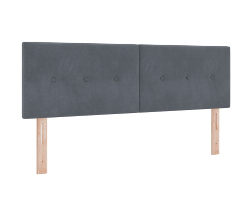 Cama con Somier  y Colchón Gris Oscuro 160x200 cm Terciopelo