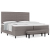 Cama Box Spring  con Colchón y Banco Gris 200x200 cm Tela
