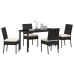 Conjunto de Comedor de Jardín  de 5 Piezas Negro Poliratán