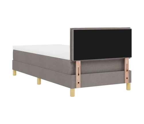 Cama Box Spring con Colchón Taupe 90x200 cm Tela