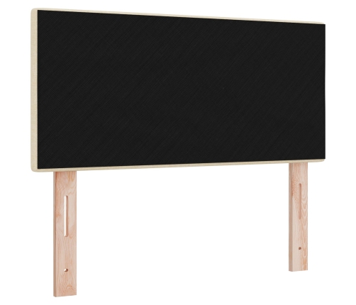 cabecero de  con botones tufted en crema de 100 cm de tela