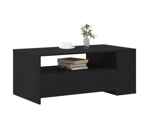 Mesa de Café de Roble Negro 102x55x43.5 cm Hecha de Madera Ingenierizada