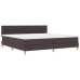 Cama Box Spring  con Colchón & LED Marrón Oscuro 200x200 cm Tela
