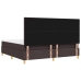 Cama con Box Spring  Marrón Oscuro 200x200 cm Tela