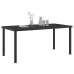 Mesa de Jardín  Negra 160x80x73 cm Vidrio Templado