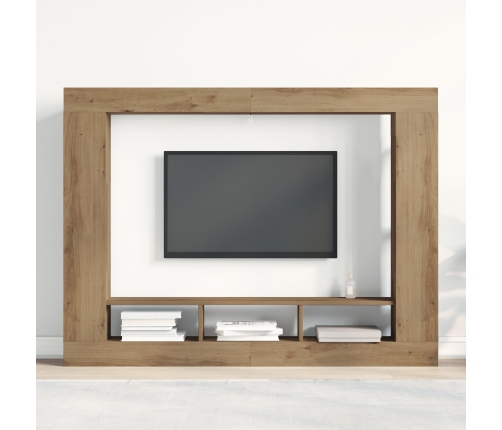 Cabinet de TV Wall-Mounted de  en Roble Artesanal 152x22x113 cm