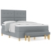 Cama Box Spring de  con colchón y banco gris claro 140x190 cm de tela
