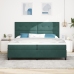 Cama Box Spring con Colchón Verde Oscuro 200x200 cm Terciopelo