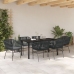 Set de 4 Negro Poliratán PE Estándar Duradero Silla de Jardín