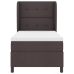 Cama Box Spring  con colchón marrón oscuro 100x200 cm de tela