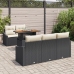 Conjunto de Comedor de Jardín de 6 Piezas con Cojines Negro Ratán Económico Acacia