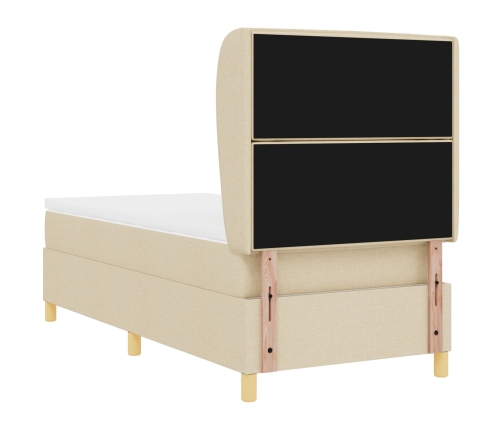 Cama con somier de  y colchón Crema 90x190 cm Tela