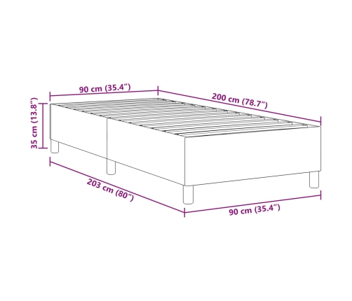 Cama Box Spring  Azul 90x200 cm en Tela de Pana