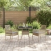 Conjunto de Comedor de Jardín  de 3 Piezas Beige de Ratán Sintético